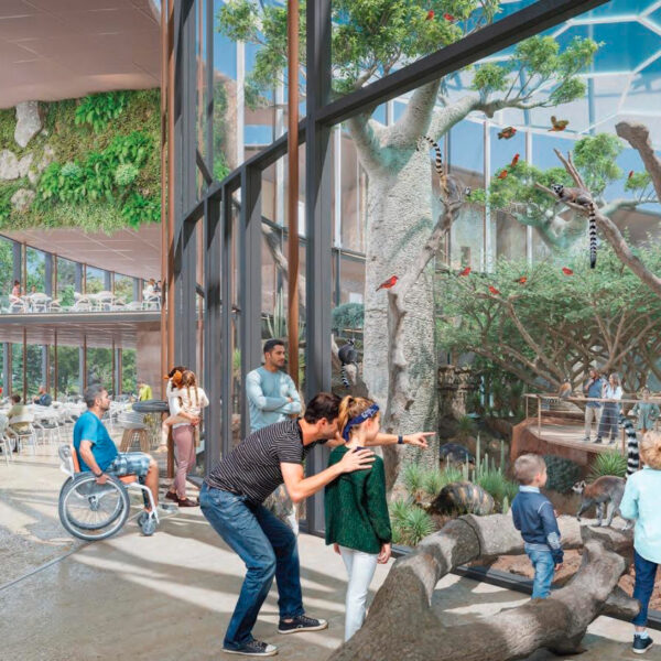 Vue à l'intérieur du Biodome du projet de futur Bioparc Genève