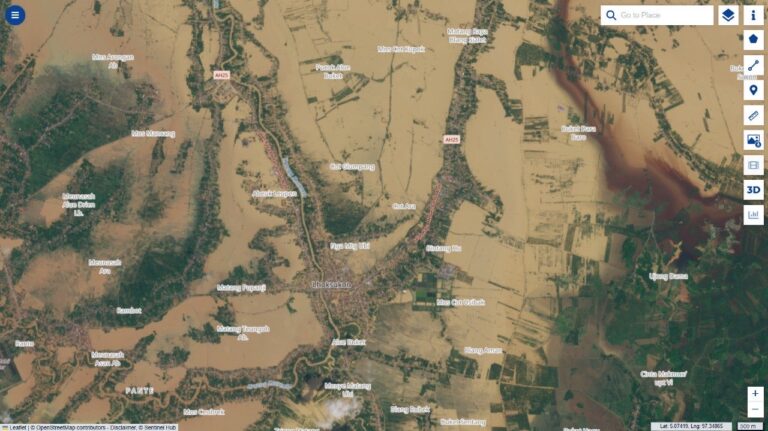 Satelite map de Sumatra inondée